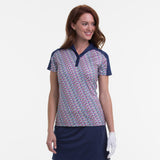 SHORT SLEEVE CHEVRON KNIT STITCH POLO