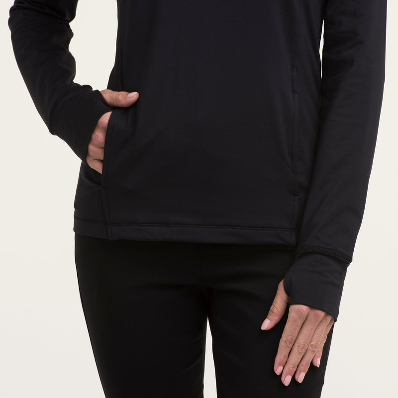 LONG SLEEVE HOODED ZIP PULLOVER