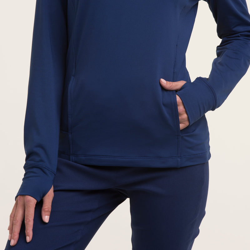 LONG SLEEVE HOODED ZIP PULLOVER