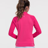 Long Sleeve Rib Trim Snap Placket Pullover